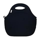 BUILT LB31-BLK Gourmet Getaway Soft Neoprene Lunch Tote Bag-Lightweight, Insulated and Reusable, Black
