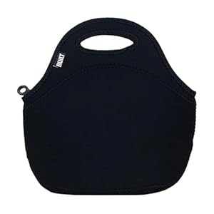 BUILT Gourmet Getaway Soft Neoprene Lunch Tote Bag Lightweight, Insulated and Reusable, One Size, Black