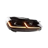 faros golf 7 gti ✅ Faro delantero compatible con faros delanteros VW Golf 6 2009-2012 compatible con faros delanteros LED Golf 6 DRL lámpara de señal Hid Bi Xenon