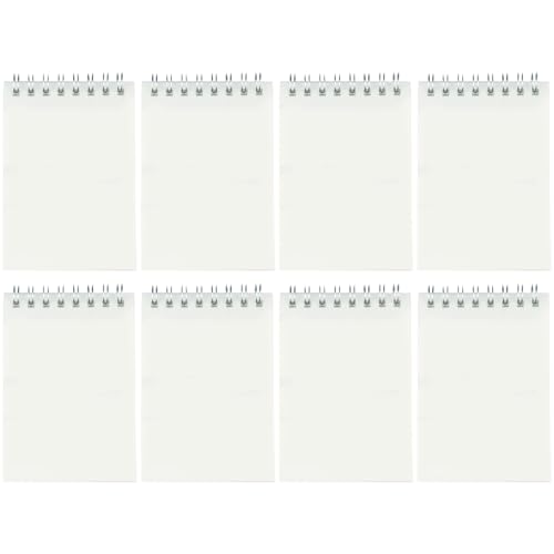 8 piezas Cuaderno de Bolsillo, Diario de Viaje Cuaderno de Notas Impermeable, Portátil Cuaderno Cuadrícula Espiral 60 Páginas, Mini Cuadernos de Bolsillo para la Escuela la Oficina los Viajes
