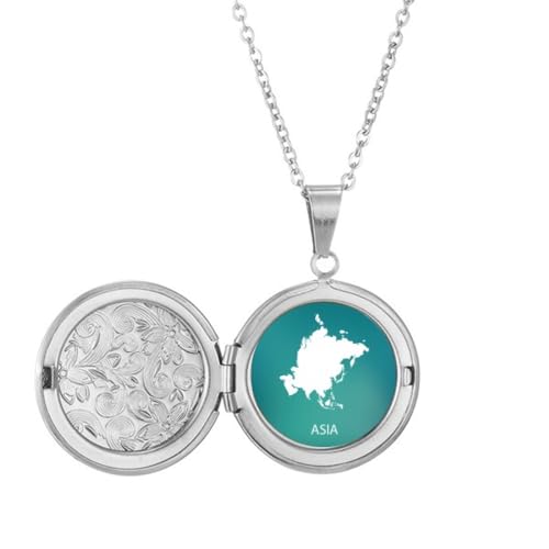 Collier continent Asie médaillon, le cadeau d'anniversaire idéal
