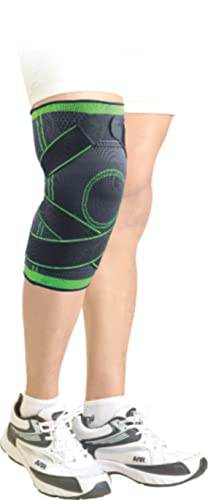 Image of Dyna Pro Knee Cap | Compression Knee Support | Adjustable Strap For Custom Fit | Injury Prevention, Recovery, Pain Relief, Gym, Crossfit, Meniscus Tear, ACL /PCL, Arthritis | Suitable Men Women | SMALL (1 No) | Green