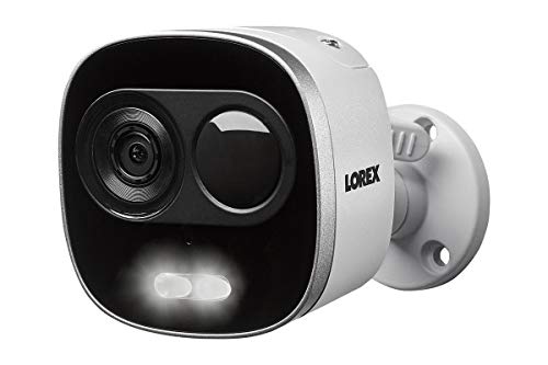 Lorex LNB8105X 4K Ultra HD Active Deterrence IP Security Bullet Camera, 2.8mm, 130ft Night Vision, CNV, Audio, Works with LNR600X,LNR6100X,N841,N861B,N862B,N842, White (Renewed)