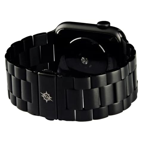 KORDIZ Steel - Stainless Steel Apple Watch Band Compatible 42mm 44mm 45mm 38mm 40mm 41mm, iWatch Band for Apple Watch Series 7/6/5/4/3/2/1/SE (42mm 44mm 45mm, Black) Cover