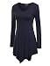 MBJ WT737 Womens Long Sleeve Handkerchief Tunic M NAVY