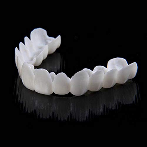 MUYEY 1 Set Perfect Smile Teeth Veneers Top and Bottom Fake Cosmetic Teeth Veneers Instant Comfort Fit Whitening Flex Denture Cover