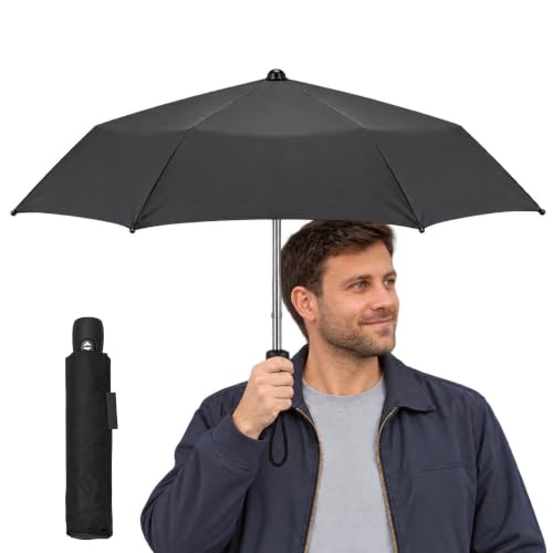 Paraguas Plegable Automático Antiviento Negro, Color Negro