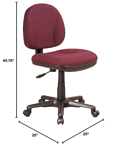 Office Star Pneumatic Sculptured Office Task Chair With Thick Padded Seat And Built-In Lumbar Support, Black #TOP6