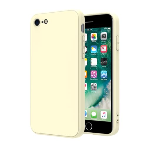 iPhone SE Case 2022/3rd/2020,iPhone 8/7 Case,Ultra Slim Phone Case Liquid Silicone Cover with [Soft Anti-Scratch Microfiber Lining] (Cream White, iPhone SE3/SE2/8/7)