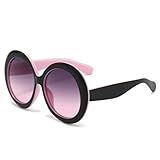 Gafas de sol redondas de gran tamaño para mujer y hombre, para montar a caballo (rosa)