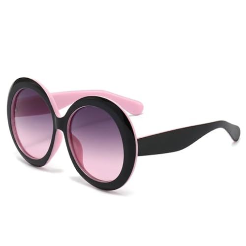 Lunettes de soleil rondes surdimensionnées pour homme et femme à grande monture rétro
