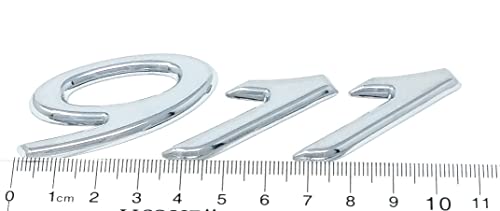 Rc Trading Chrome 911 Emblem Badge Numbers Insignia Rear Deck Trunk Lid #TOP2