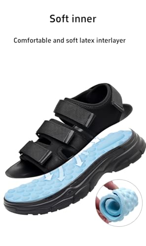 CROSSBABY Men's Open Toe Strap Adjustable Waterproof Fisherman Sandal Summer Beach Water Shoe3