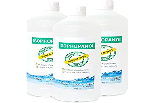 EQM SOLUCIONES QUÍMICAS | ECO-301 | Alcool Isopropylique Pur à 99,9 % | 3x1L | Nettoyage de composants électroniques, objectifs et écrans | Dégraissant | Nettoyage des résines d'impression 3D Cover