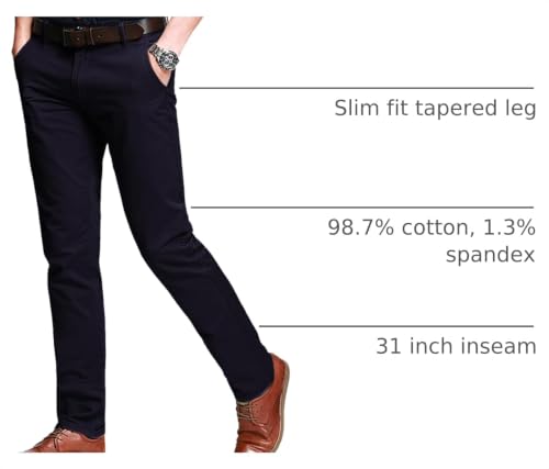 Image of Match Men's Regular Fit Comfort Stretch Casual Chino Pants
