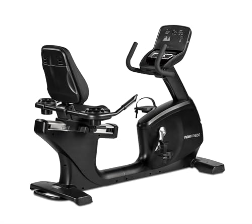 Flow Fitness Pro RB5i Recumbent Bike – Heimtrainer Ligfiets met Bluetooth, 24 Trainingsprogramma’s, Comfortabele Rugsteun & Hartslagmeting – Fitnessfiets voor Home Gym