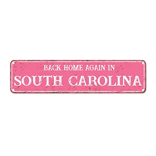 Plaque South Carolina en aluminium pour créer un porche d'entrée vintage
