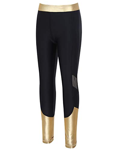 CHICTRY Kids Girl's Fashionable Active Sports Pants Metallic Mesh Workout Running Athletic Dance Leggings2
