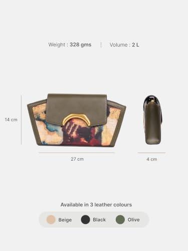 Image of ZOUK Women's Zareen Clutch Bag with Detachable Sling Strap | Vegan Leather | Wedding, Party, Formal