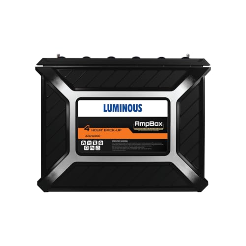 Image of Luminous Ampbox AB24060 Gel Battery for Home, Office & Shops | Tall Tubular Battery | 4hr Backup | Maintenance Free | German Technology | Durable & Reliable | 60 Months Warranty by Luminous