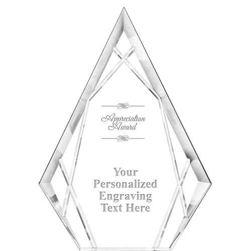 Crown Awards Customizable Acrylic Award, 7" Engraved Appreciation Award Hera Peak Acrylic Award