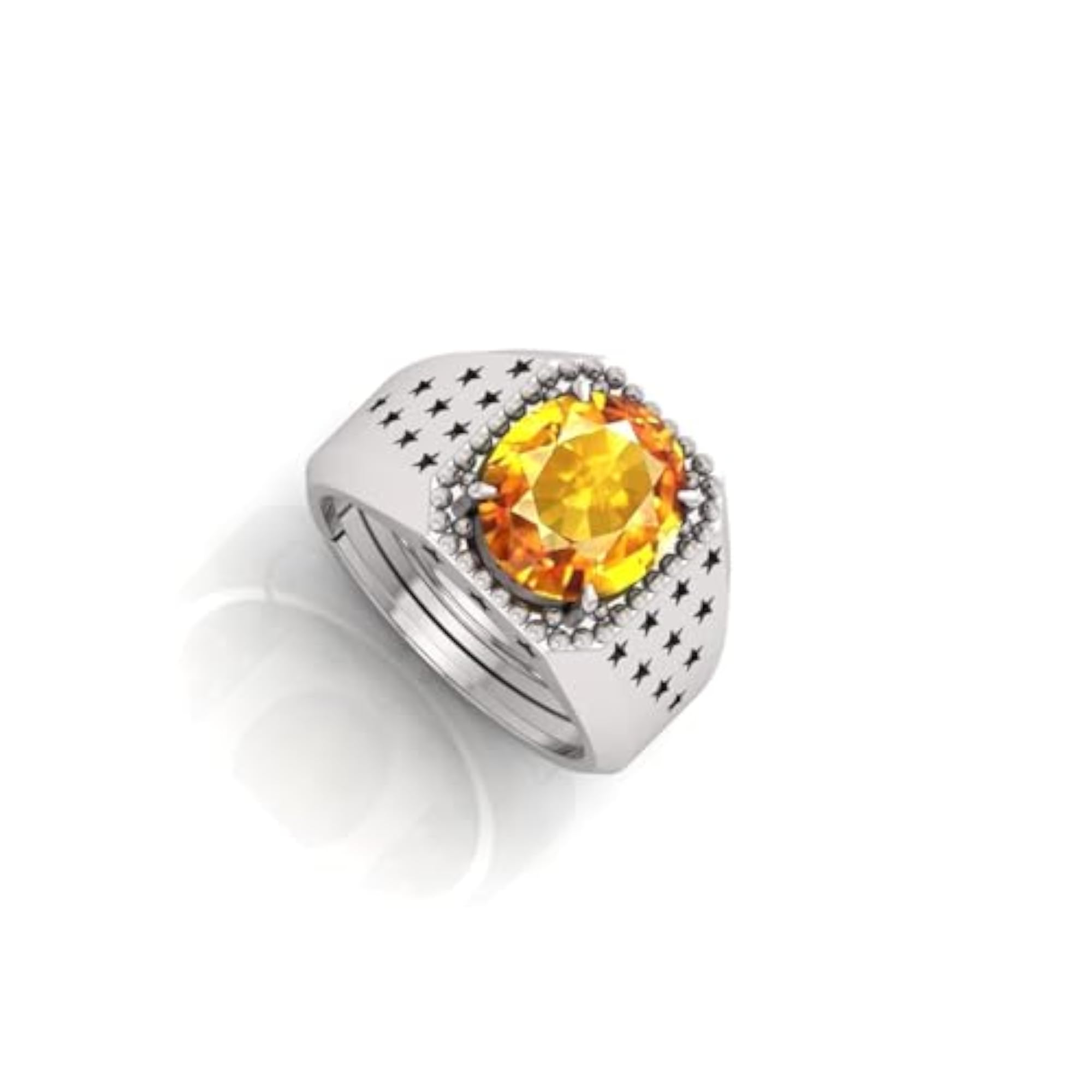 9.25 Ratti Pukhraj Stone Adjustable Ring with Lab Certificate