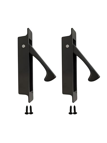 Image of QCAA Forged Solid Brass Edge Pull, Sliding Pocket Door Pull Handle, Oil-Rubbed Bronze, 2 Pack, Made in Taiwan