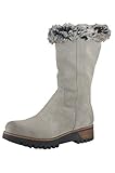 manas stiefeletten schwarz  MANAS Damen Lammfellfutter Stiefel hellgrau Velourleder 20928 Profil-Gummisohle Größe 38