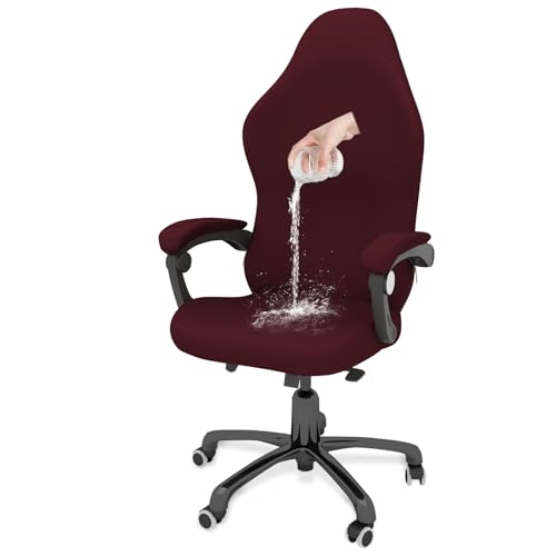 Gaming Chair Covers Waterproof Game Chair Cover Cat Scratch Proof Stretch Computer Chair Cover with Armrest Covers, Anti-Scratch Protection for Rotating Gamer Chair - Red