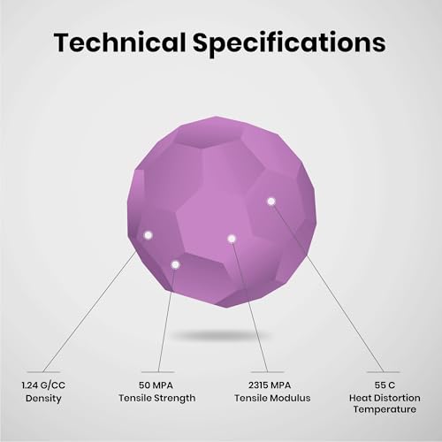 Image of NUMAKERS PLA+ 3D Printer Filament, 1.75mm, Dimensional Accuracy + /- 0.03 mm, 1 kg Spool (2.2 lbs), Compatible with Most FDM Printers (Mauve Purple)