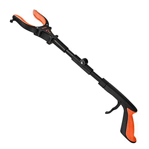 Foldable Grabber Reacher Tool with Headlight, 21 inch Handy Trash Picker Tool with Magnet Hook, 90°Rotating Claw, Portable Grab Tool with Rubbery Handle, Comfortable Grip for Elderly, 8220-OSD-1