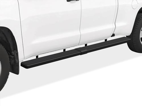 Estribos laterales de acero inoxidable negro APS para Toyota Tundra 2007-2021