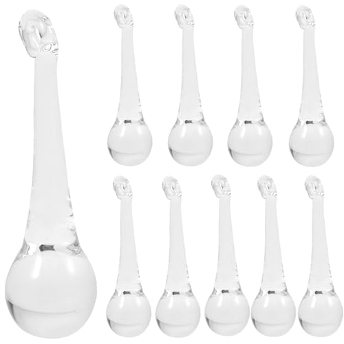 NUOBESTY 10 Colgantes de Cristal Transparente para Lámpara de Araña Prismas Decorativos de Vidrio Esmerilado 10 Piezas Colgantes Forma de Gota para Decoración de Bodas y Hogar