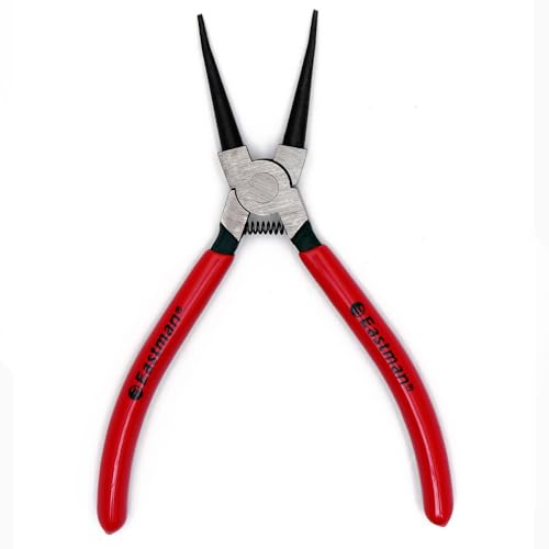 Image of Eastman 7 Inch Circlip Plier Internal Straight Rings on Shafts Alloy Steel Hardened with Ergonomic Grip Electronics Outside Plier Multipurpose Works (E-2034A)