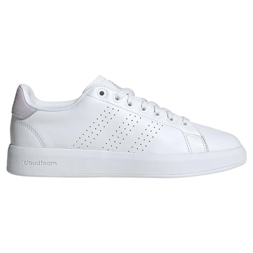 adidas Damen Advantage Premium Leather Shoes, Cloud white/Cloud white/silver dawn, 40 2/3 EU – Ansicht 2