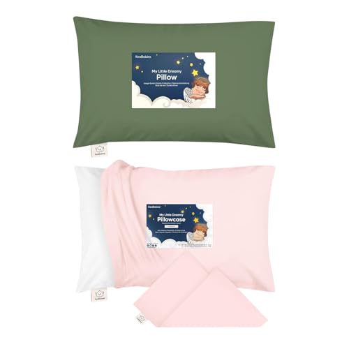 KeaBabies Toddler Pillow with Pillowcase and Toddler Pillowcase 13X18 - Soft Cotton Kids Pillow for Sleeping - Soft and Breathable, Perfect for Boys, Girls, Kids, Travel, Nap
