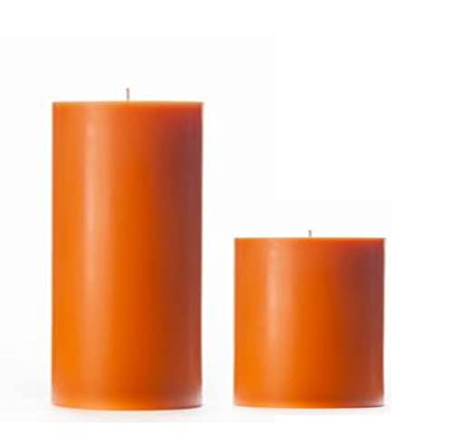 AuraDecor Lot de 2 bougies piliers hautement parfumées 7 x 7 cm et 7 x 12,7 cm | Bougie pilier | Bougie décorative | Bougie spa | Bougie parfumée (Cinnamon) Cover