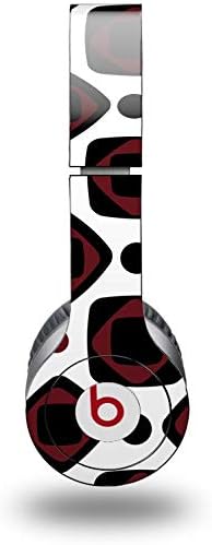 Skin Decal Wrap Works with Original Beats Solo HD Headphones Red and Black Squared Skin Only (Headphones NOT Included)