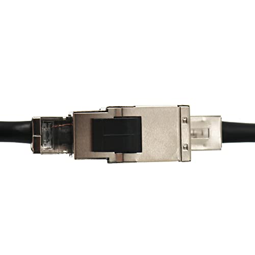 Conector Keystone Blindado ETS Cat6A RJ45 F-F para Patch Panel miniatura 5