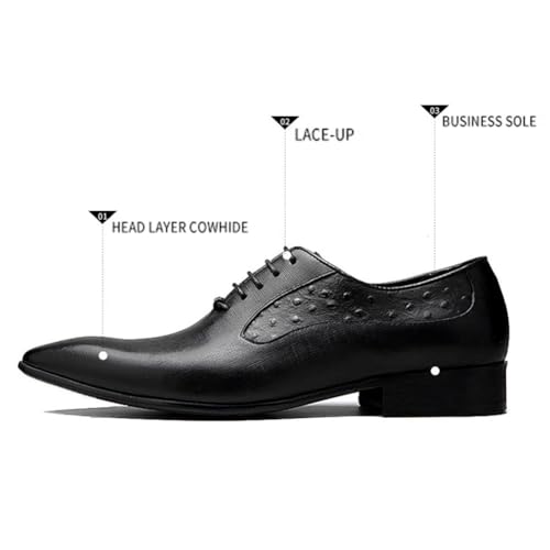Sapatos Sociais Masculinos, Sapatos Formais De Couro De Negócios, Sapatos Oxford De Cano Baixo Com C