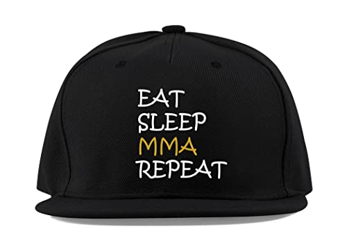 Casquette MMA Fullcap Mixte Noire - Chapeau Hip-Hop Visière Plate en Coton Respirant