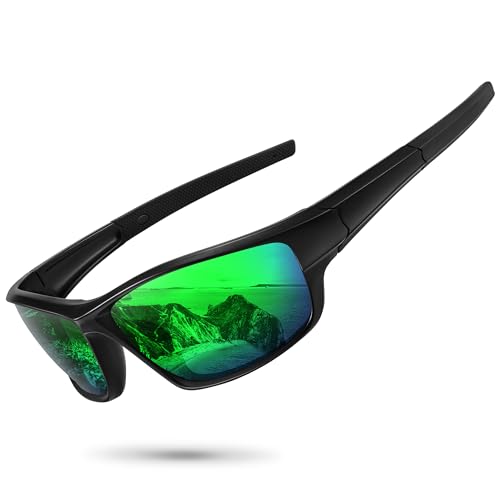 Image of Polarized Sports Sunglasses for Men Women Driving Cycling Fishing Wrap Around Sun Glasses UV400 Protection