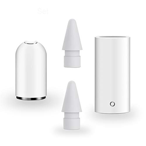 Replacement Pencil Tips (2 Pcs)+Pencil Protective Cap(1 Pcs)+Pencil Charging Adapter (1 Pcs) Set Compatible with Apple Pencil Gen 1st Apple Pencil Accessories Combo