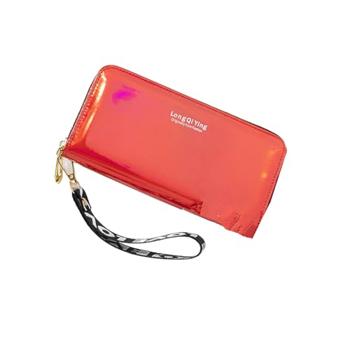 Wallets for Women Leather Travel Long Purse Minimalist Large Capacity Credit Card Holder Clutch Wallet, Red, One Size