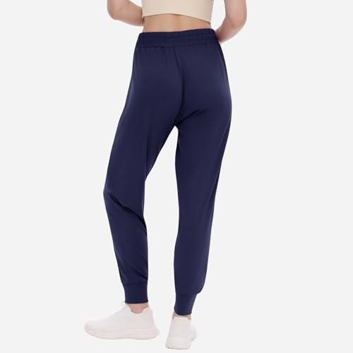 TNNZEET Women's Joggers with Pockets - High Waisted Sweatpants Tapered Leg Drawstring Lightweight Athletic Pants