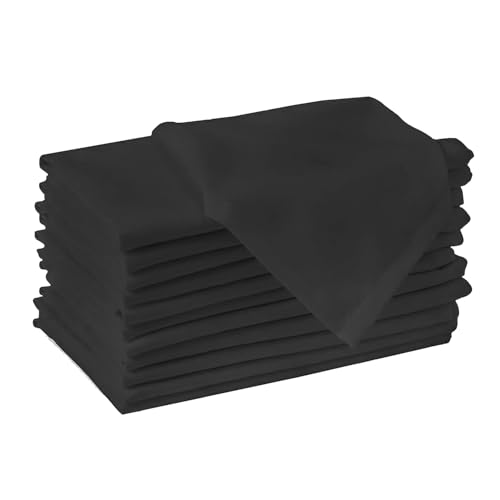 Image of 100% Cotton Dinner Napkins 12x12 Inch, Soft & Durable, Reusable Cloth Napkins for Dining, Events, and Everyday Use (Dark Grey, Set of 50 (12x12))