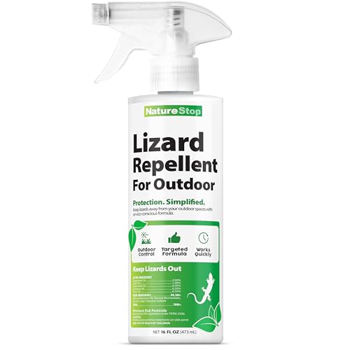 NatureStop Lizard Repellent Spray for Outdoor Use, Deterrent for Lizards on Patios, Decks & Garden...