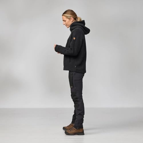 Chaqueta Fjällräven Kaitum Hoodie W para mujer en lana térmica con capucha color gris 4
