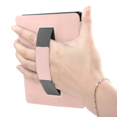 Case for 6.8" Kindle Paperwhite (11th Generation, 2021), Ultra Clear Soft Light Transparent TPU Back Cover with Hand Strap, Auto Wake/Sleep, Pink by Youngme - Image 4