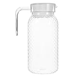 NOLITOY Acryl Wasserkanne Transparent Hochtemperaturbeständig Behälter mit Deckel Kühler Trinkbehälter für Saft Getränke Familie Büro Sommer